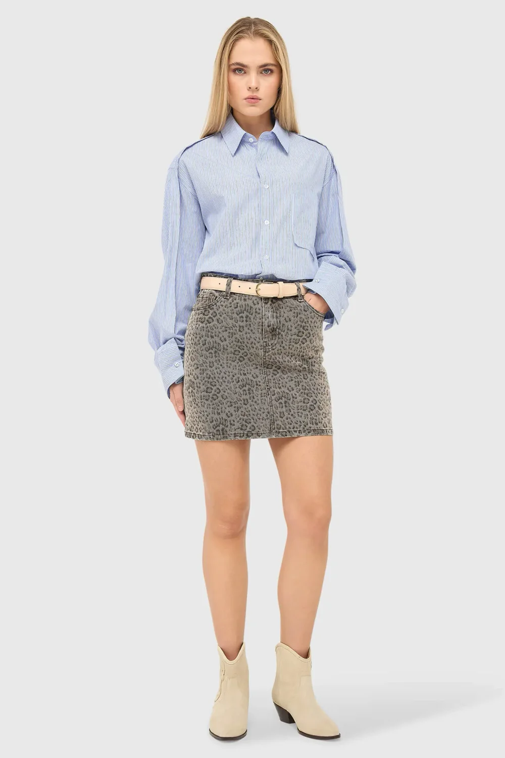 Benson Short Leopard-Print Skirt