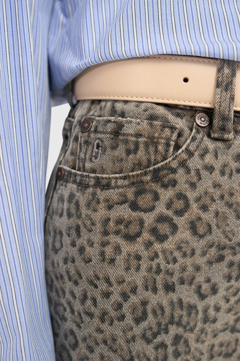 Benson Short Leopard-Print Skirt