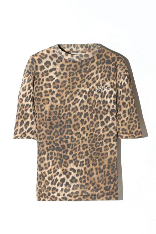 Panterprint Shirt Dames Katoen Logo Adam