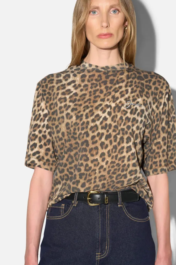 Panterprint Shirt Dames Katoen Logo Adam