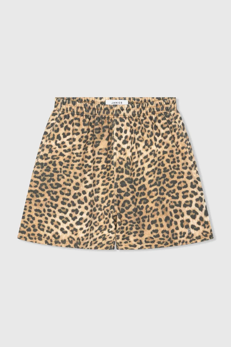 Women's Leopard-Print Shorts with Elastic Waistband by Riott