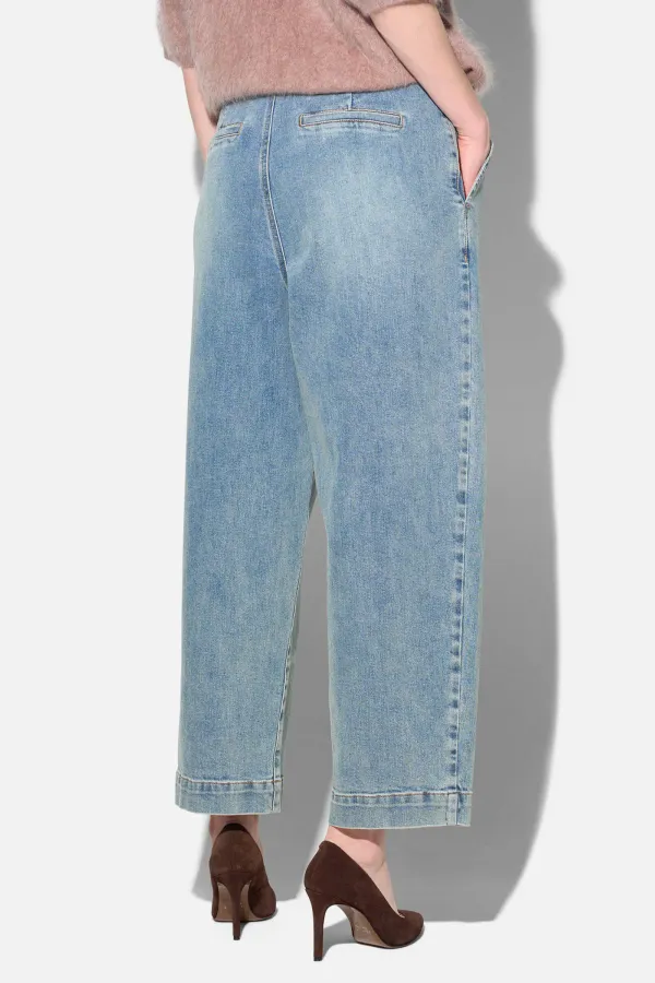 Paperbag Jeans Dames Steekzakken Barrel Balti Blauw 114