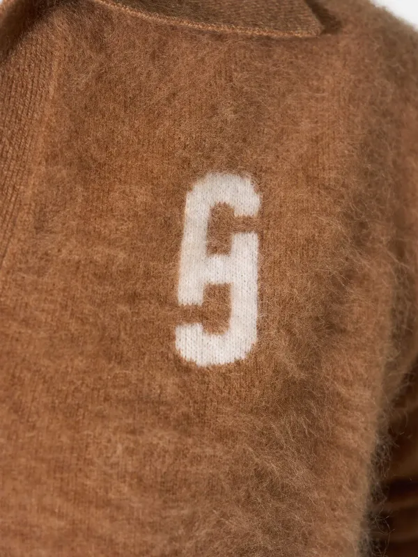 Polo Hals Dames Trui Merino Wol Cashmere Resort Camel