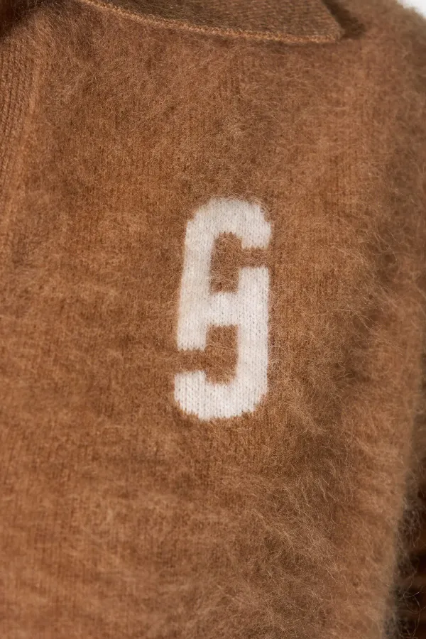 Polo Hals Dames Trui Merino Wol Cashmere Resort Camel