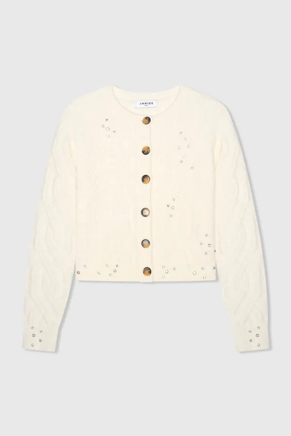 Quincy Off-White Rhinestones