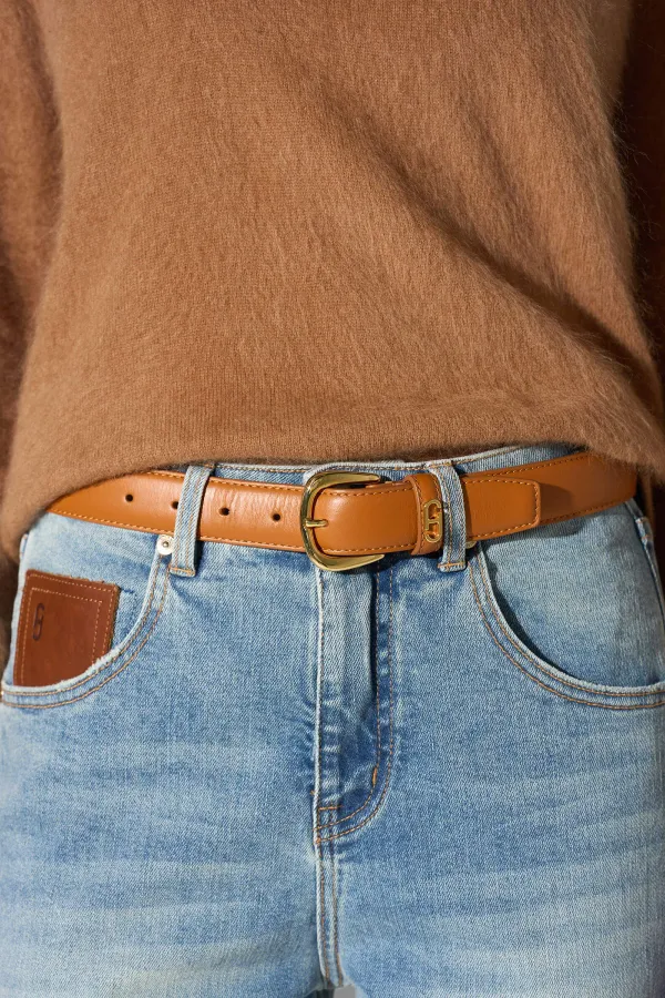 Riem Leer Dames Cognac Malone Goud