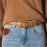 Riem Leer Dames Cognac Malone Goud