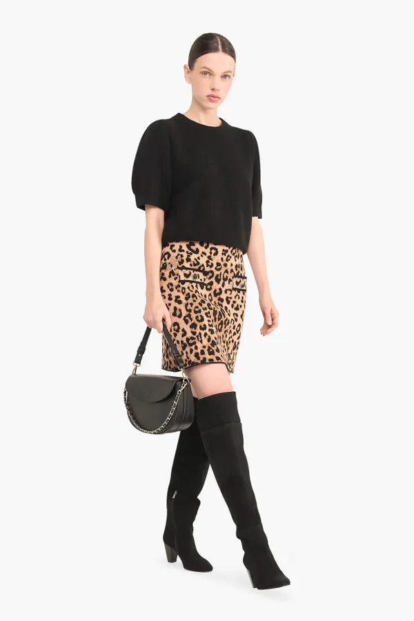 Rokje Gebreid Stretch Viscose Rodger Panterprint
