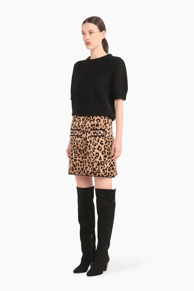 Rokje Gebreid Stretch Viscose Rodger Panterprint