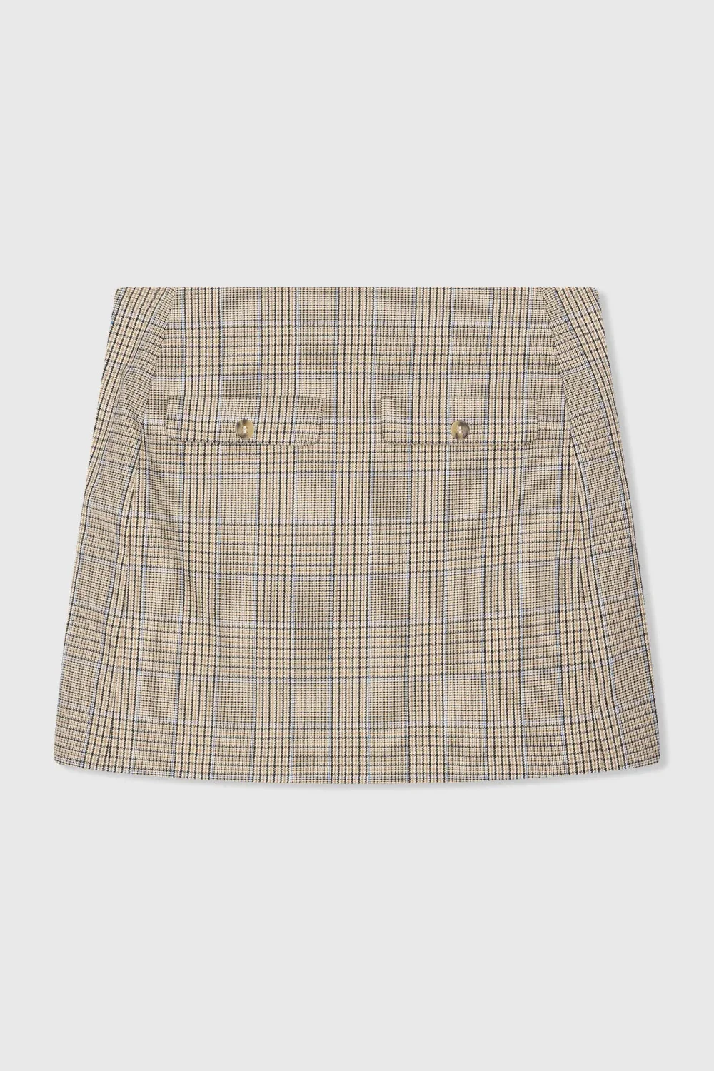 Short Checkered Skirt, Beige