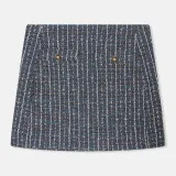 Rok Kort Tweed Nade Blauw