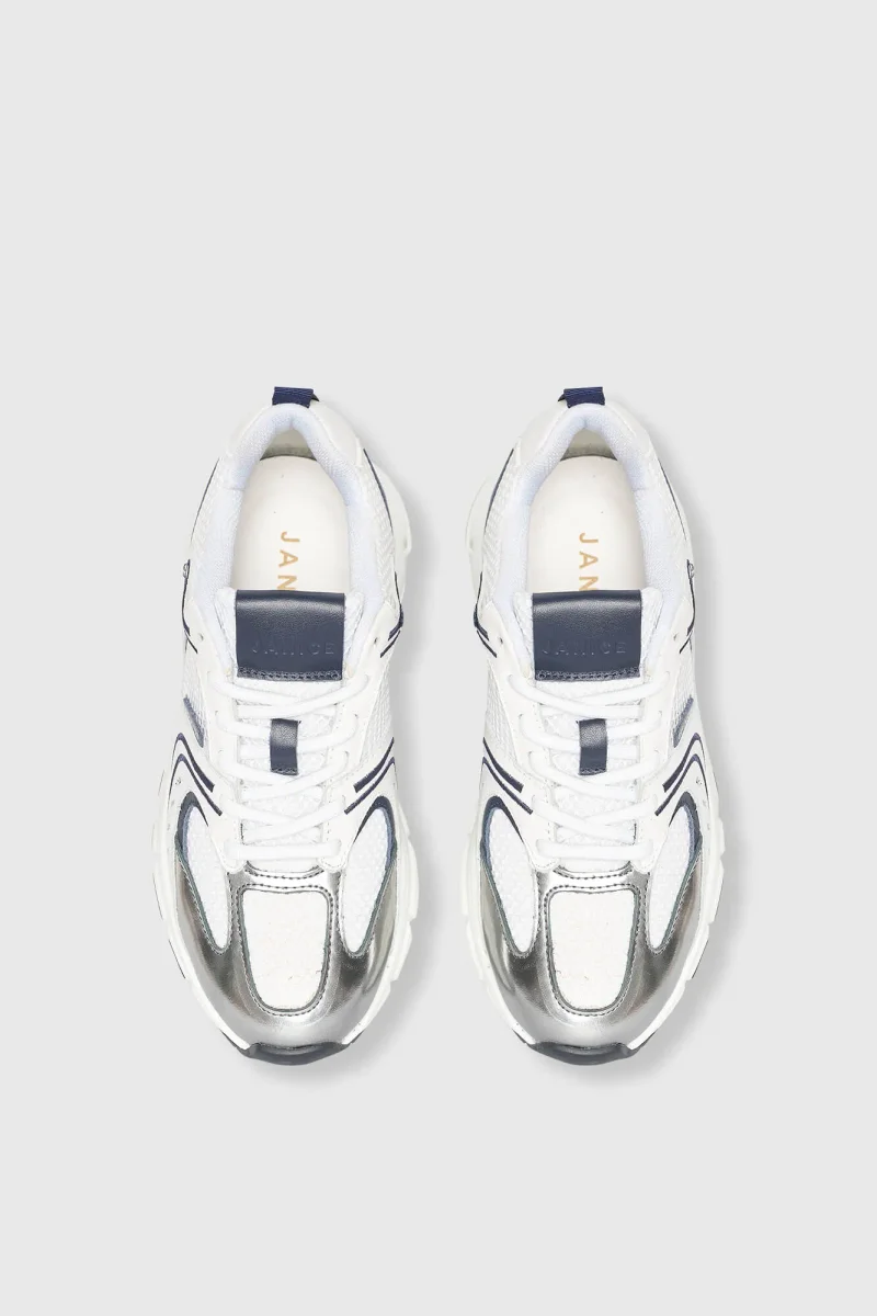 Women's Bolt Blue and White Running Sneakers 703