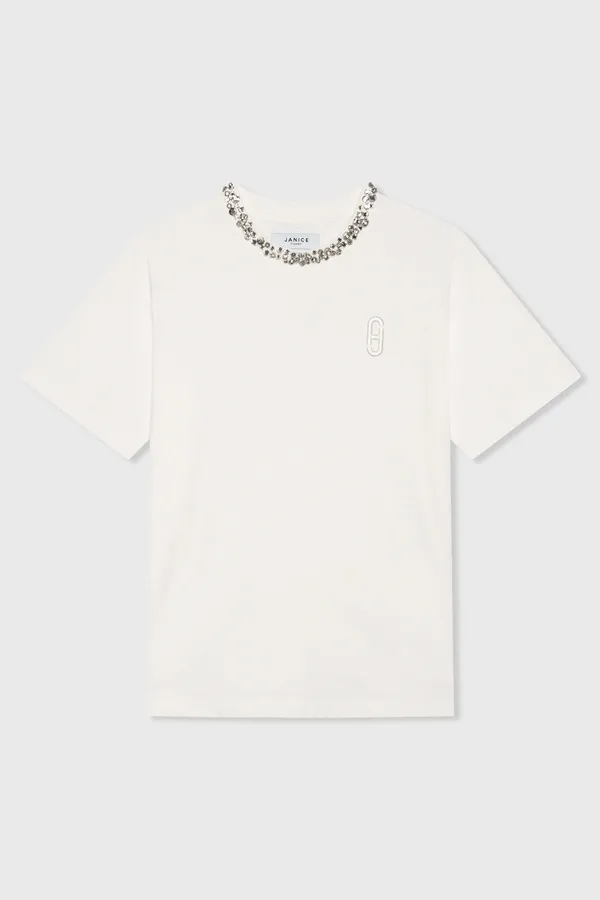 Women's Rhinestone Rock Shirt - White