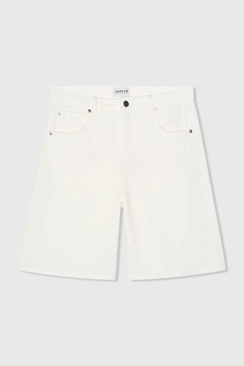 Women's Stretch Denim Shorts, White, Size 183