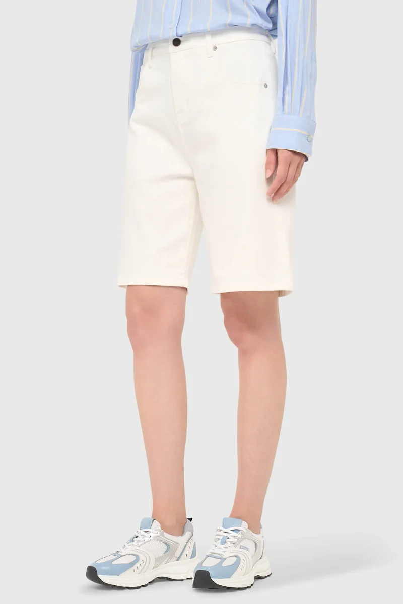 Women's Stretch Denim Shorts, White, Size 183