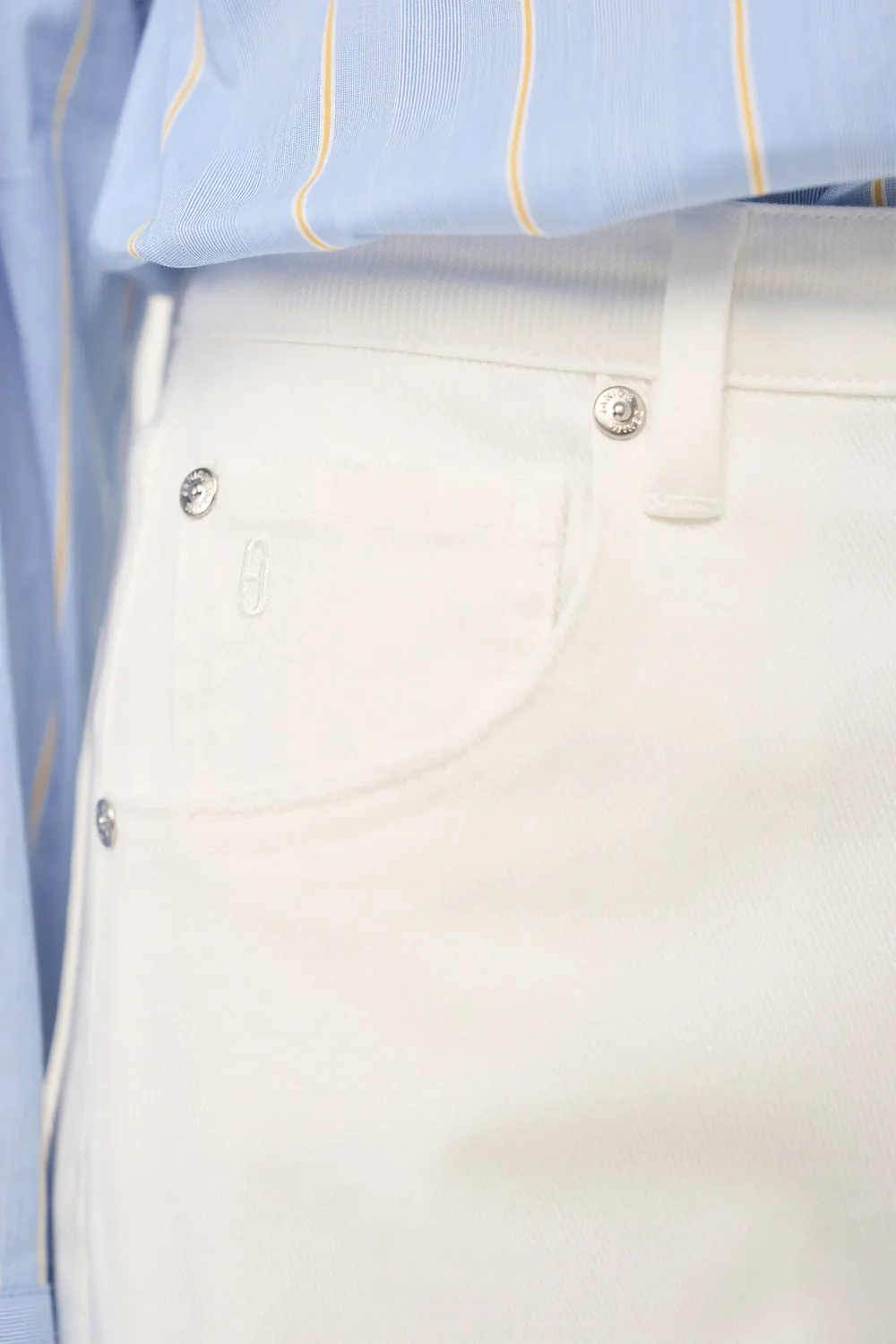 Women's Stretch Denim Shorts, White, Size 183