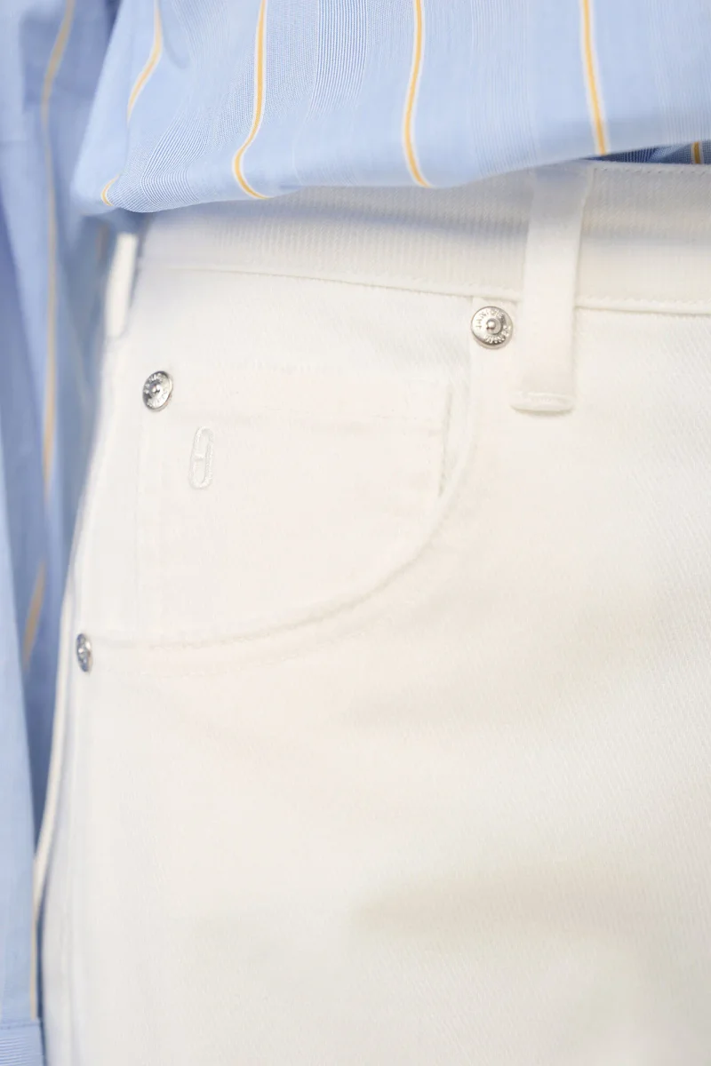 Women's Stretch Denim Shorts, White, Size 183