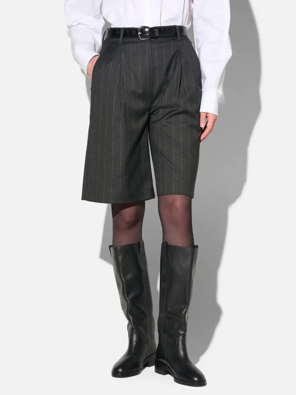 Shorts Broek Dames Rechte Pijp Zwart Krijtstreep Lou