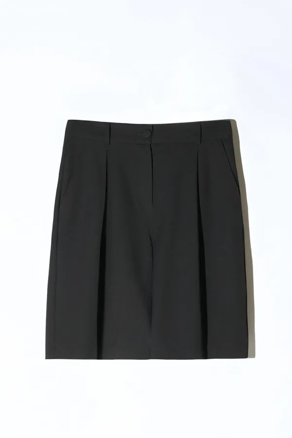 Shorts Broek Dames Rechte Pijp Zwart Lou