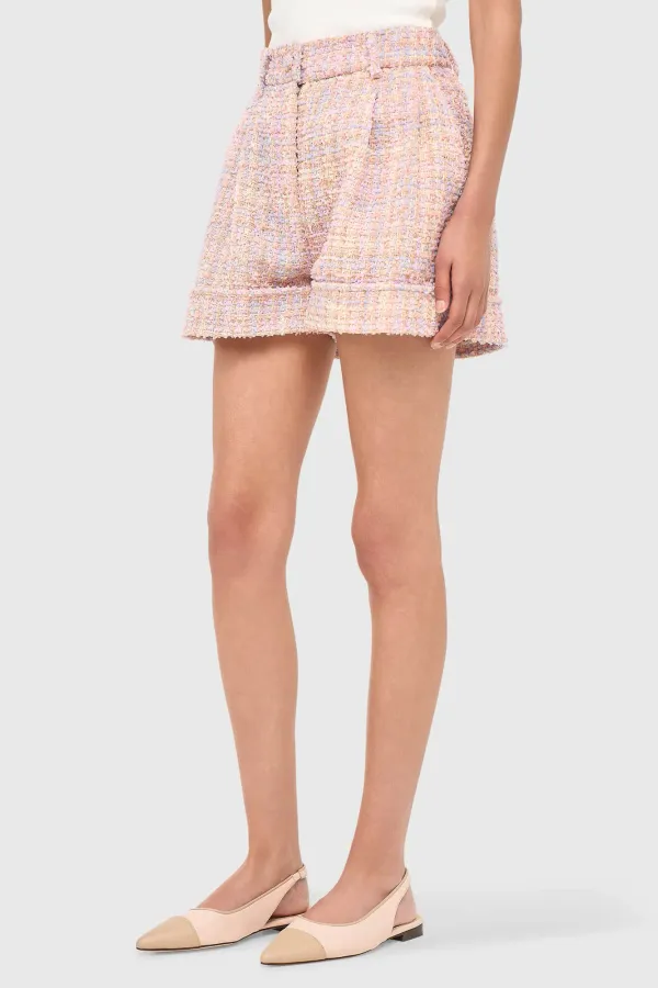 Damen-Shorts aus Tweed, Modell Arthur, lila