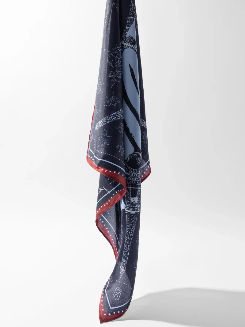 Zijden Sjaal Dames Effron Paris Blauw