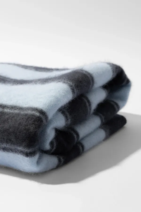 Brushed Merino Wol Dames Sjaal Santos Blauw Grijs