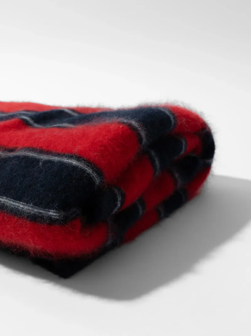 Brushed Merino Wol Dames Sjaal Santos Rood Blauw