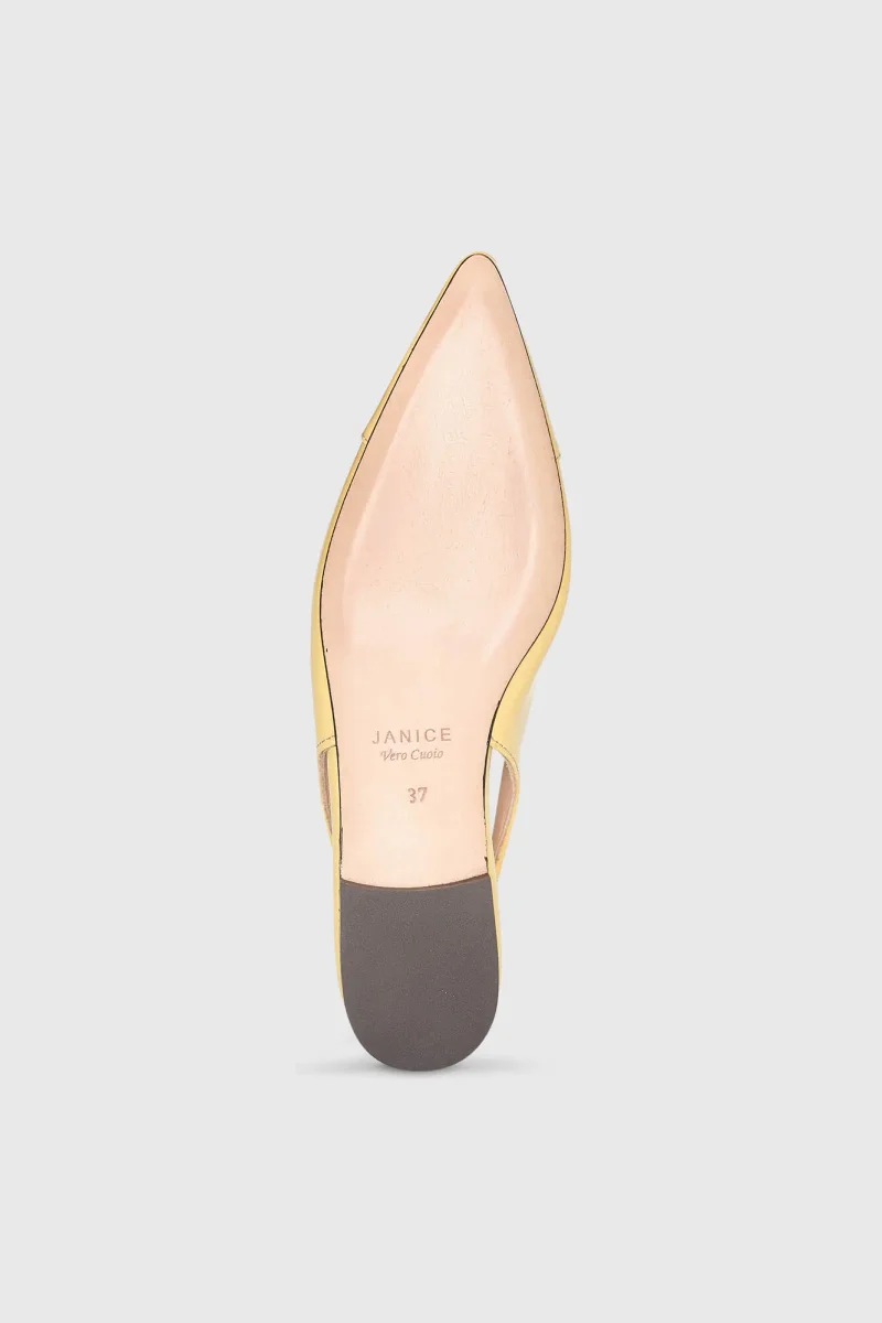 Women's Leather Slingback Shoe, Alain Yellow