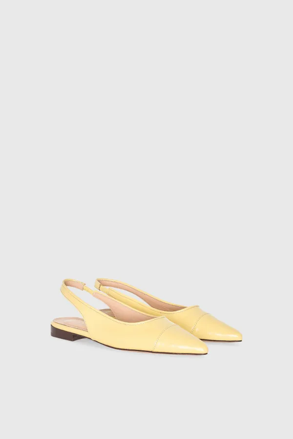 Women's Leather Slingback Shoe, Alain Yellow