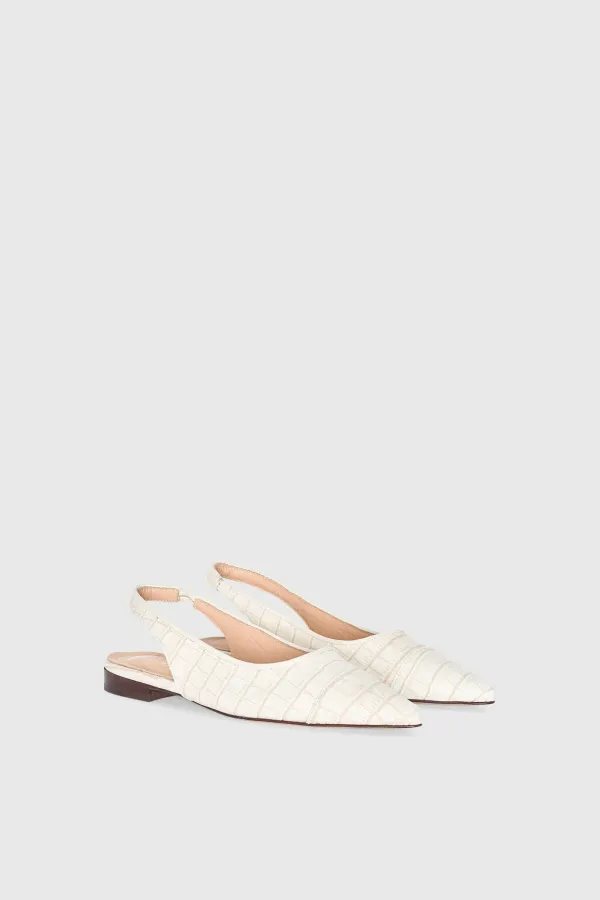 Slingback Dames Schoen Leer Alain Off White Croco