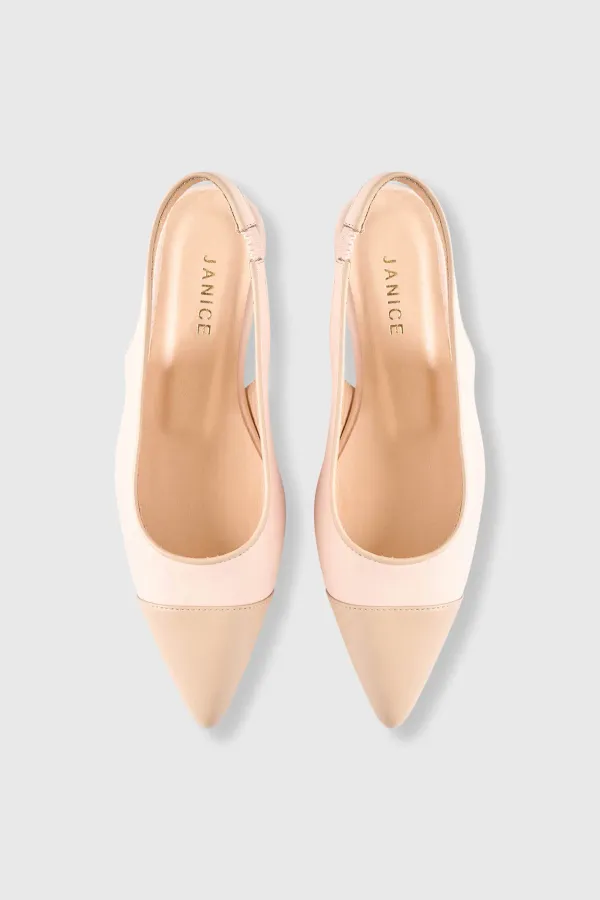 Slingback-Damenschuh aus Leder, Alain, rosa