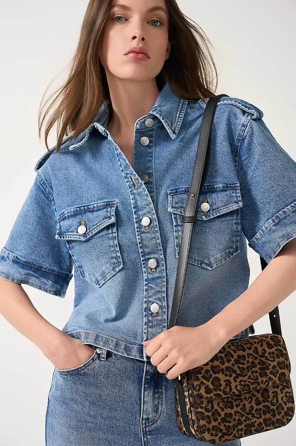 Denim-Bluse für Damen, Spike, Blau, 786