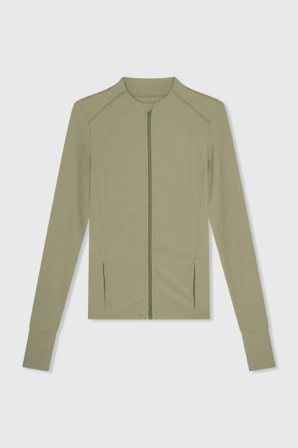 Women's Green Ribbed Texas Sports Jacket