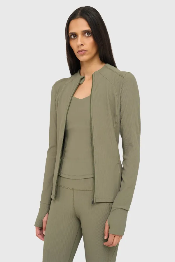 Women's Green Ribbed Texas Sports Jacket