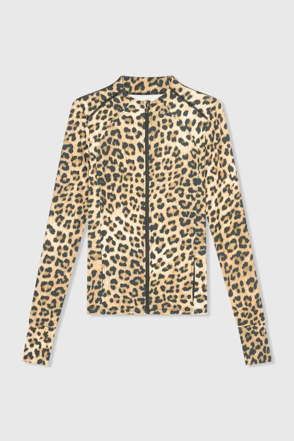 Women's Sports Vest Jacket with Leopard Print, Texas
