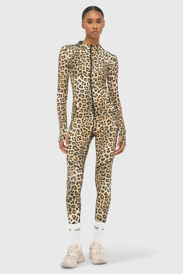 Women's Sports Vest Jacket with Leopard Print, Texas