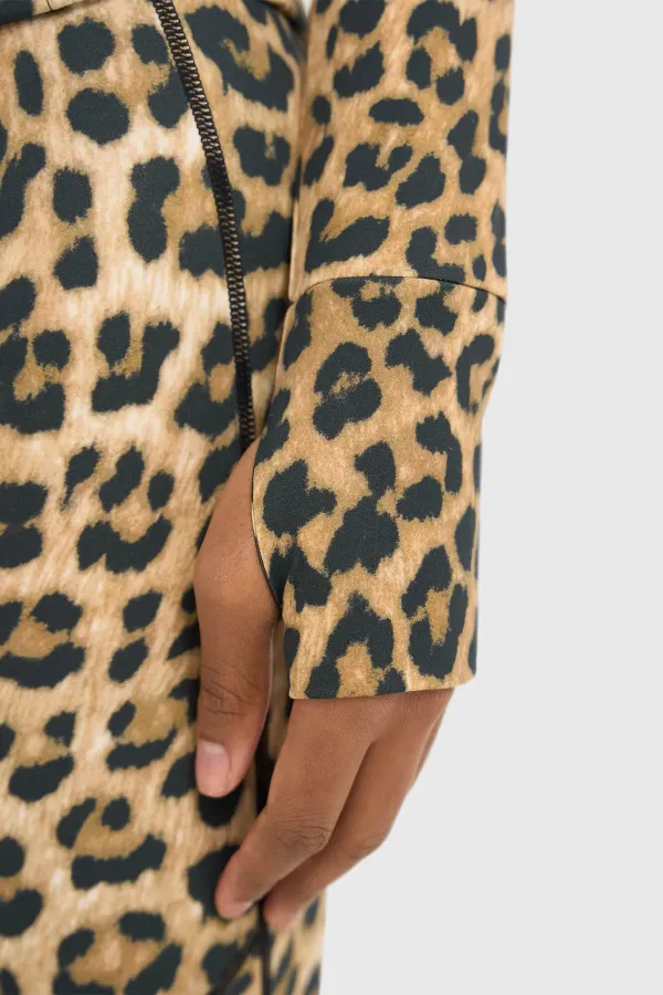 Women's Sports Vest Jacket with Leopard Print, Texas