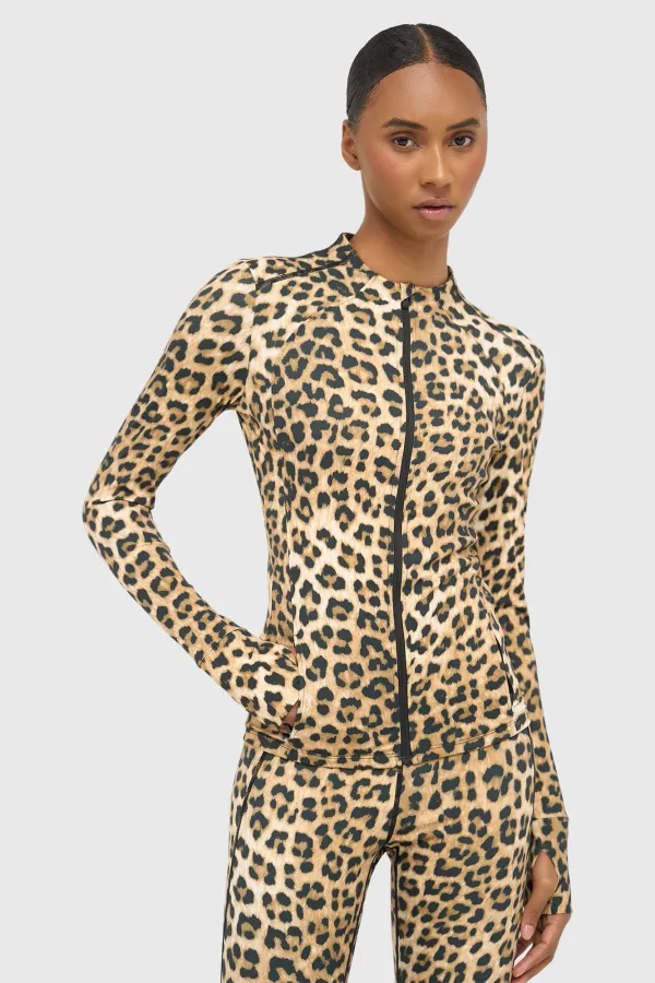 Women's Sports Vest Jacket with Leopard Print, Texas