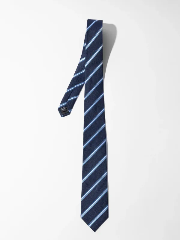 Stropdas Zijde Blauw Strepen Sir