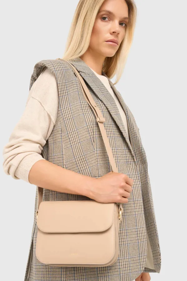 Lederhandtasche für Damen Elias Beige