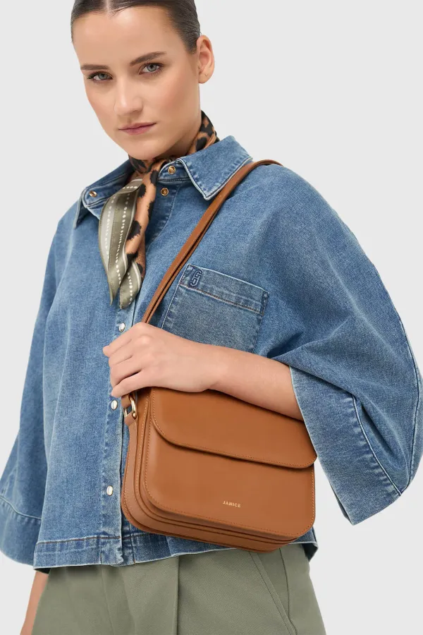 Lederhandtasche für Damen Elias Camel