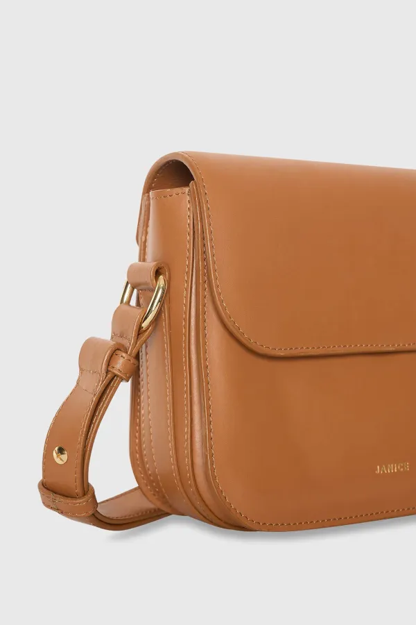 Lederhandtasche für Damen Elias Camel