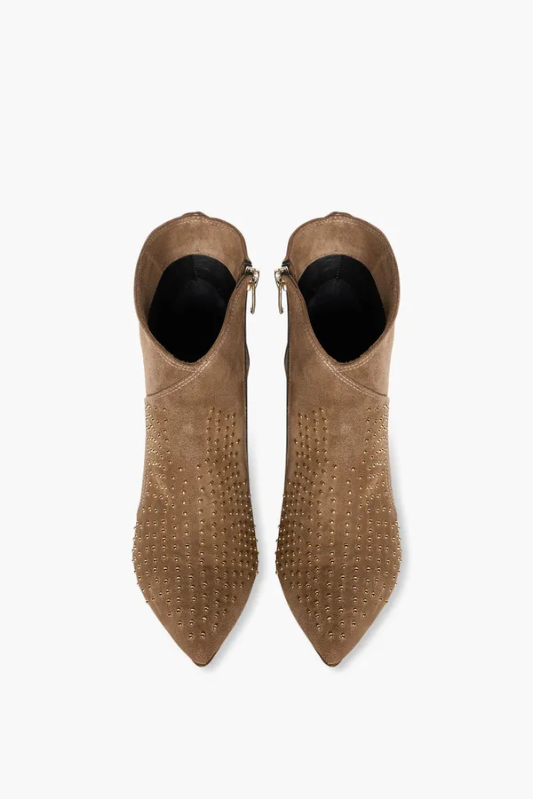 Laarsje Dames Suede Studs Stewart Cognac