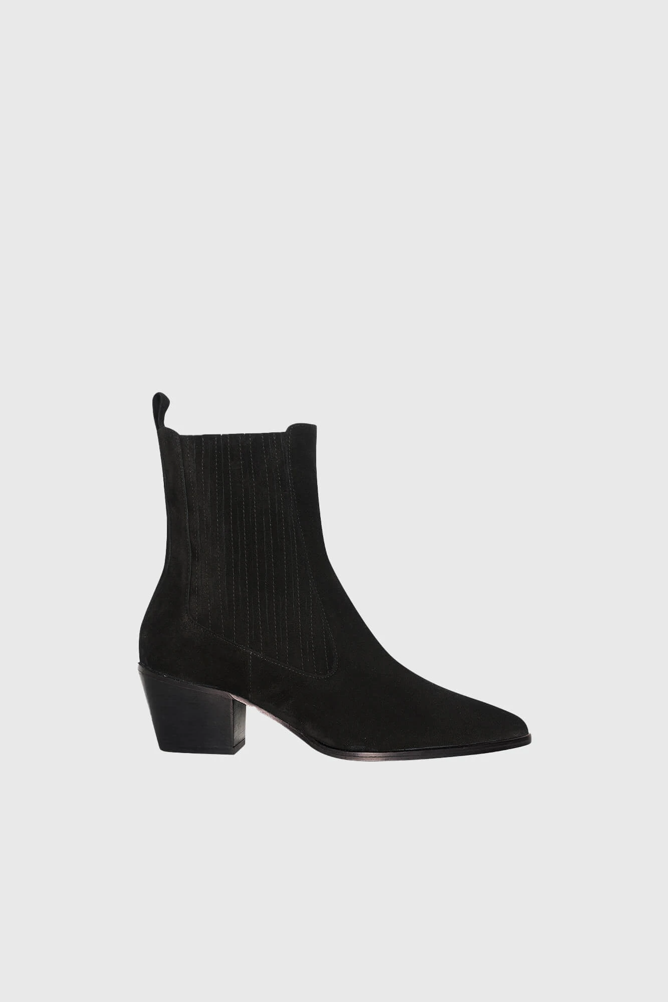 Women's Western Ankle Boots, Suede, Colt Black