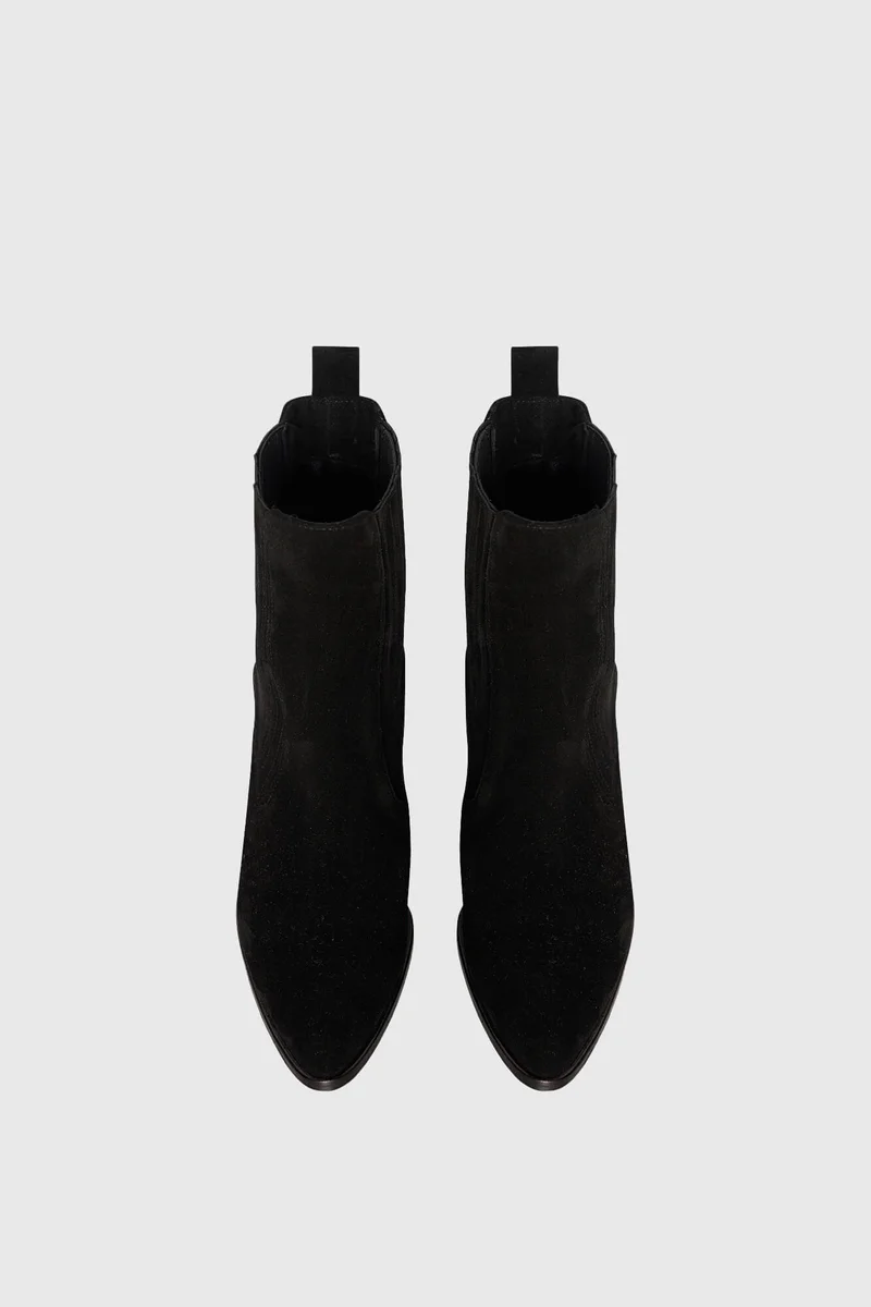 Enkellaars Western Dames Suede Colt Zwart