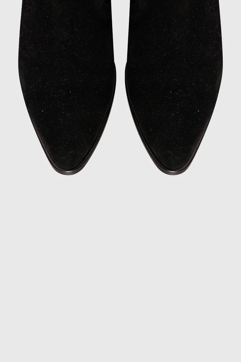 Enkellaars Western Dames Suede Colt Zwart