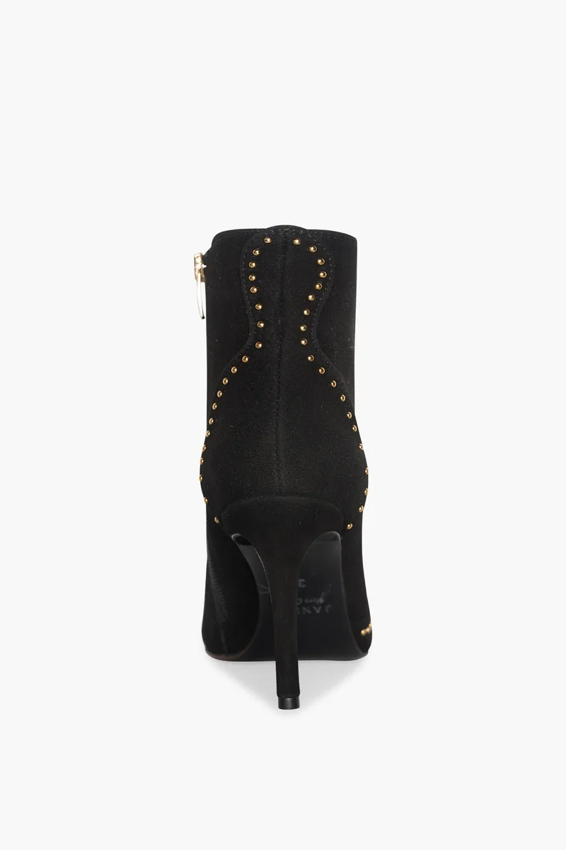 Laarsje Dames Suede Stewart Zwart Studs