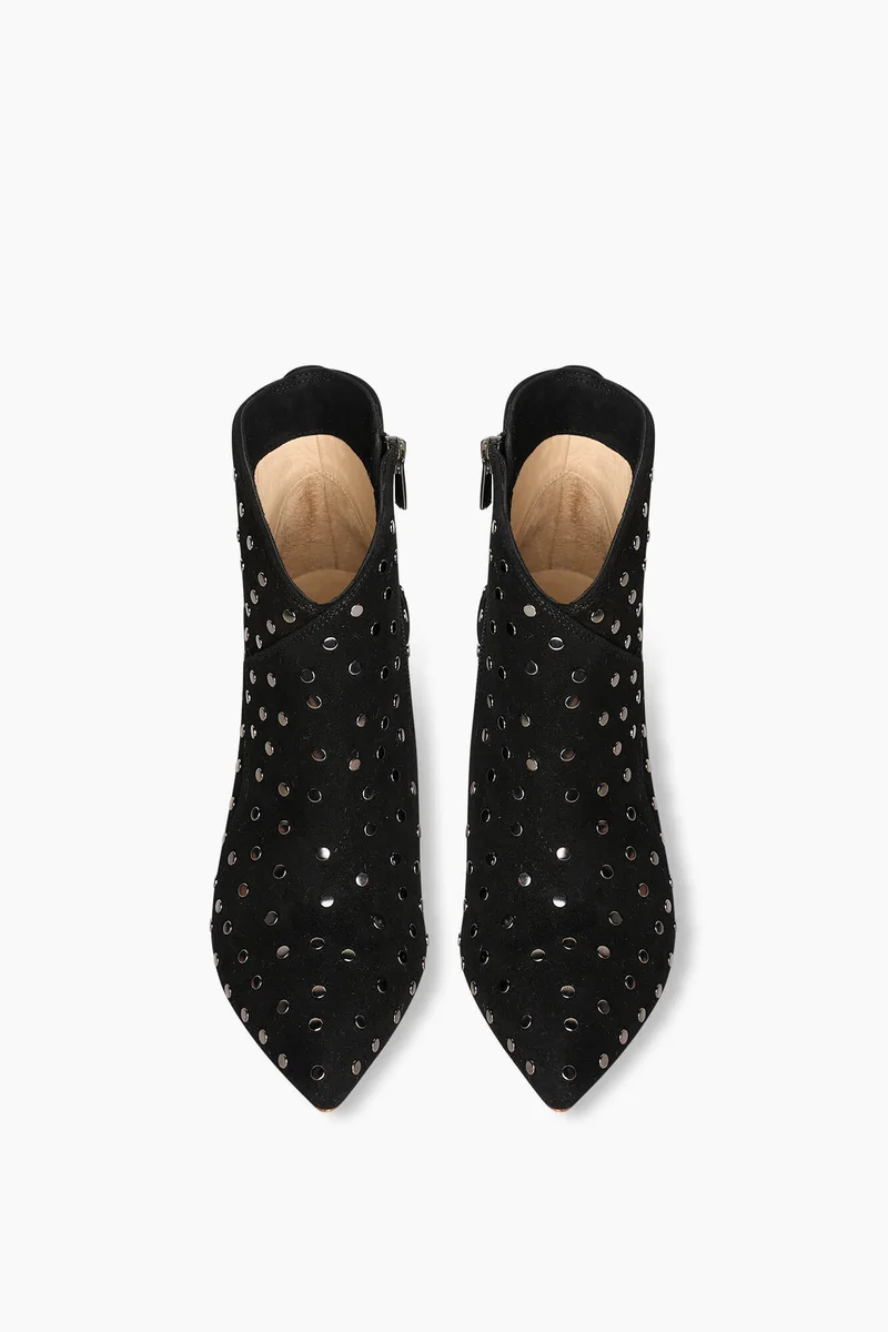 Laarsje Dames Suede Stewart Zwart Studs