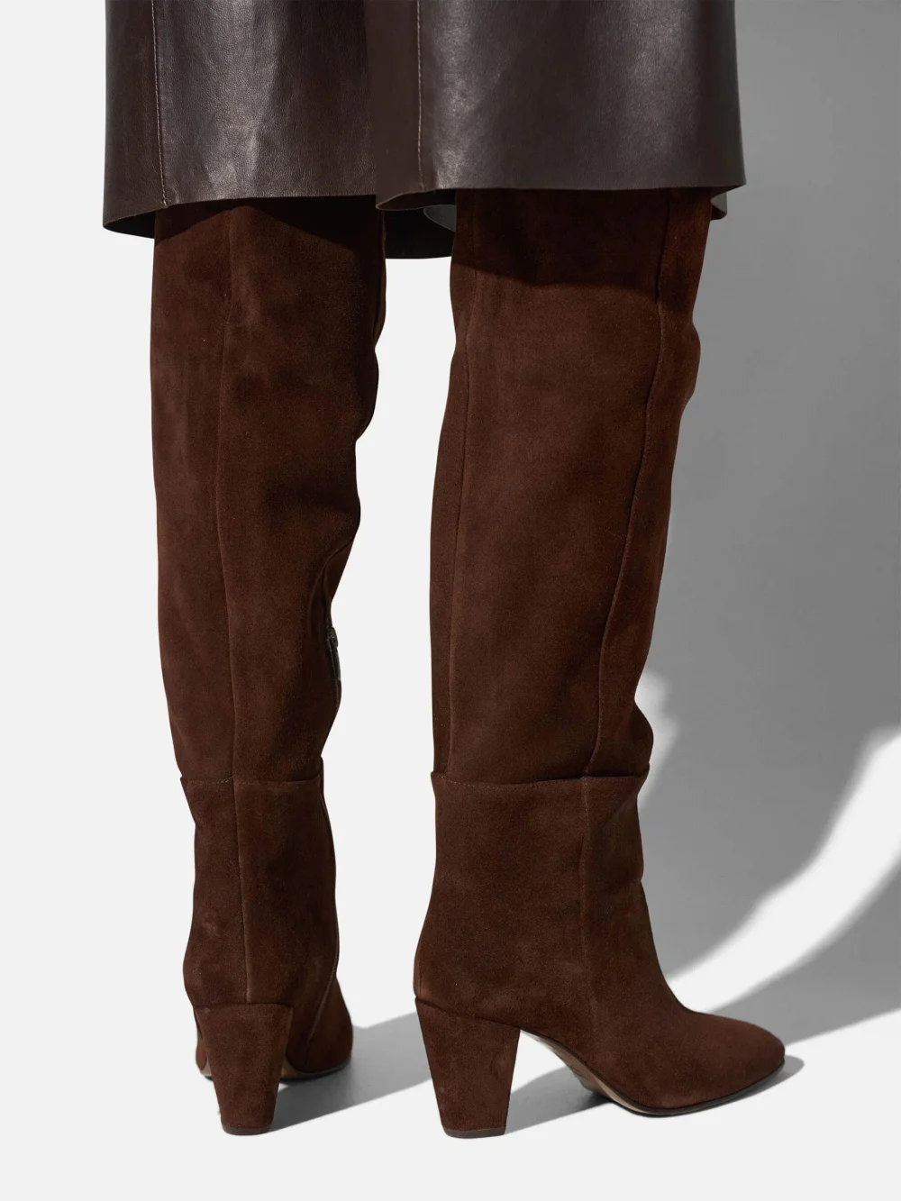 Suede Overknee Laarzen Cody Donker Bruin