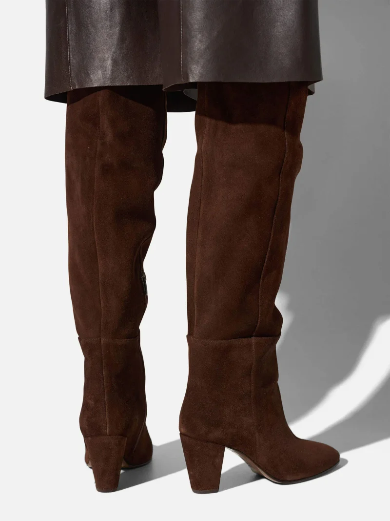 Suede Overknee Laarzen Cody Donker Bruin